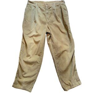 Brooks Brothers Mens Preppy Corduroy Pleated Pants Stretch Size 38 Beige